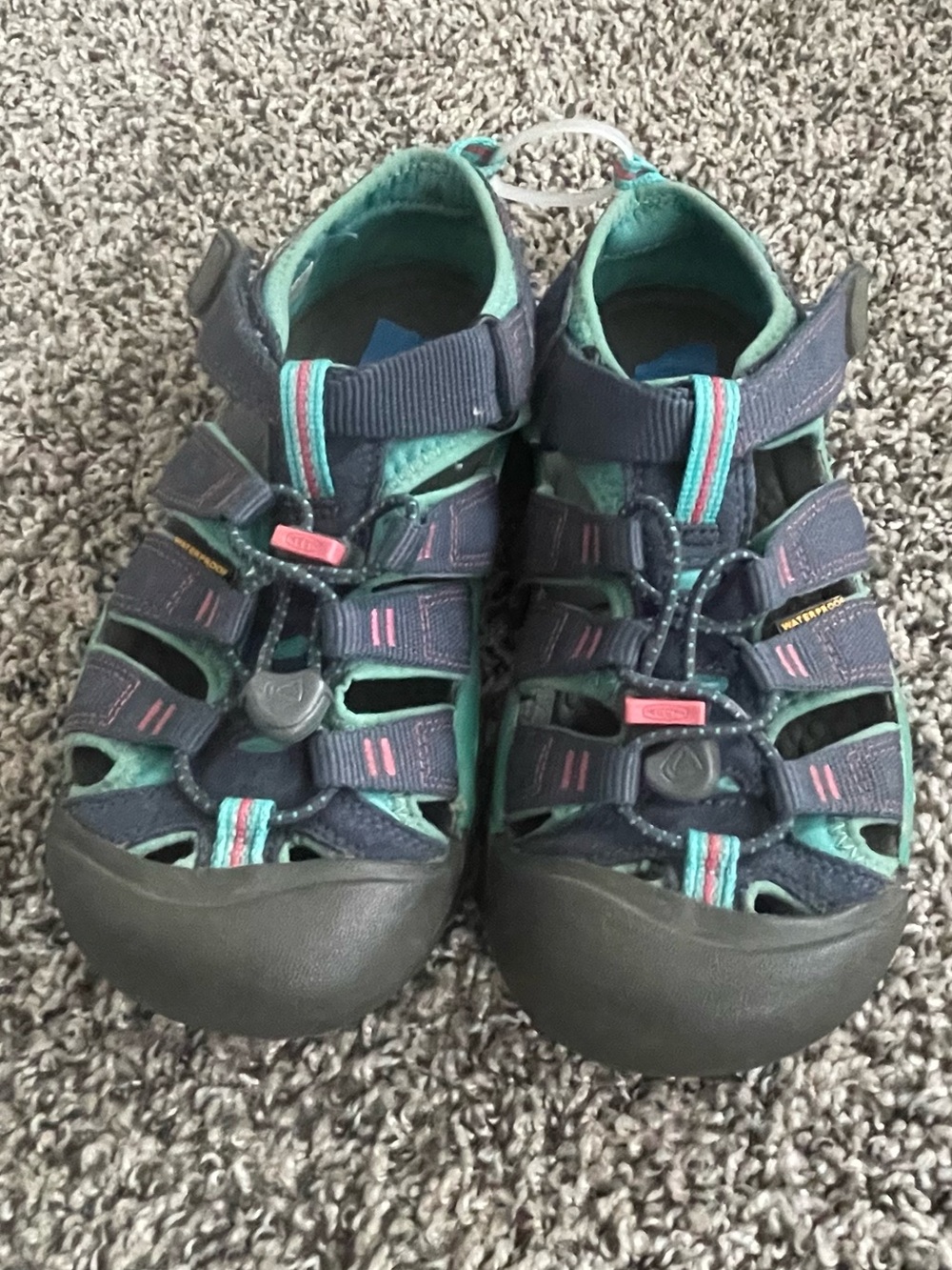 Keen Kids Pink and Teal Closed-Toe Adventure Sandals